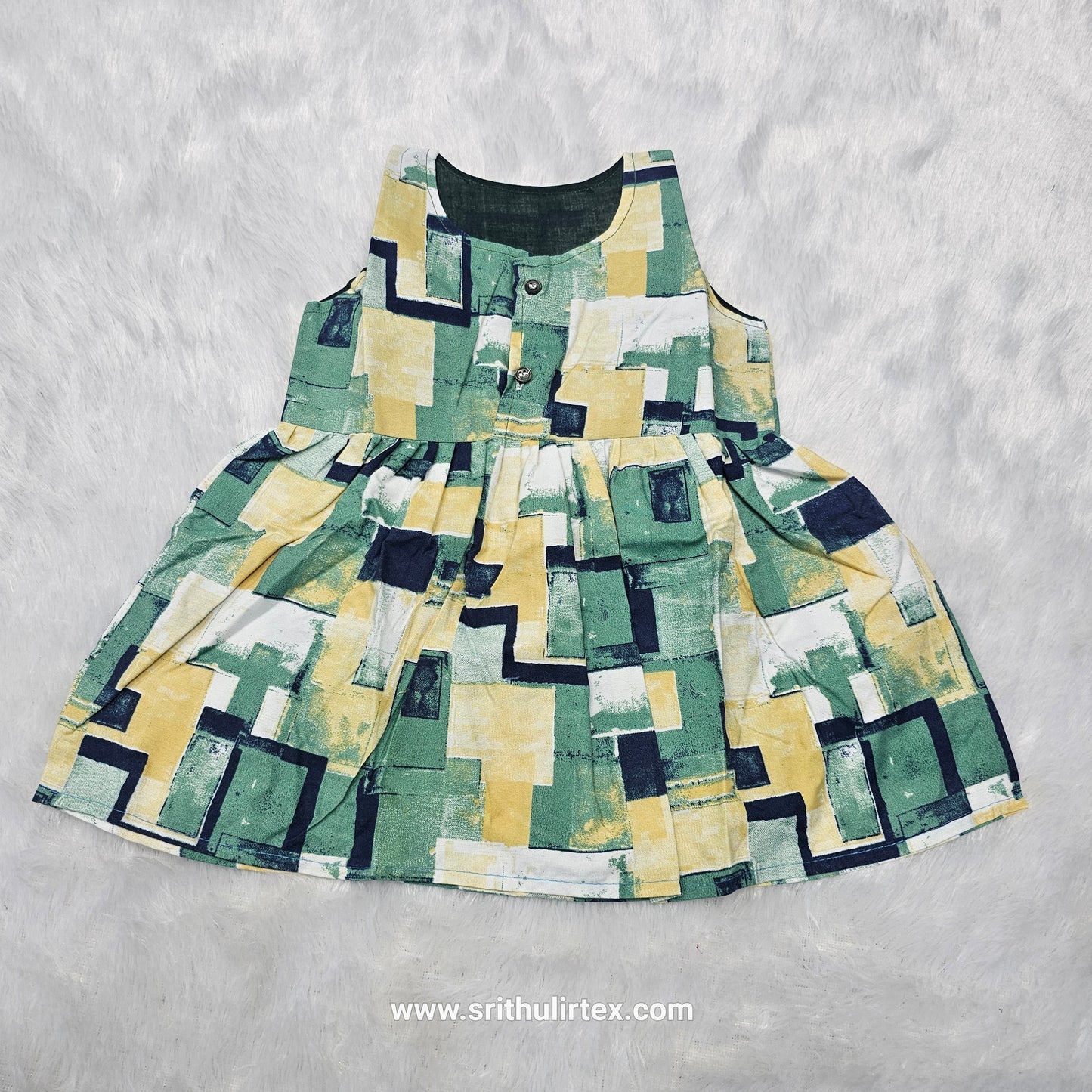 Cotton Printed Baby Frock – Front Open Button Type | 6 Month to 2 Years | Sri Thulir Tex