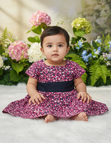 Fancy Cotton Printed Baby Frock – Back Open Button Type | 6 Months to 2 Years | Sri Thulir Tex