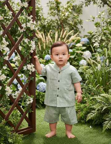 Pack of 3 muslin baby button jabla tops for 6–12 months in assorted multi-printed colours – Sri Thulir Tex