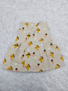 Cream muslin baby jabla frock with cute fruit and pineapple print, front open button style – Sri Thulir Tex