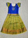 Royal Blue and Green Silk Pattu Pavadai for Baby Girl – Traditional Kids Dress by Sri Thulir Tex