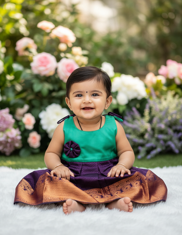 (Price: 300) 7 Month To 12 Month Baby Frock | Rope Type Design | Sri Thulir Tex (Batch-1)