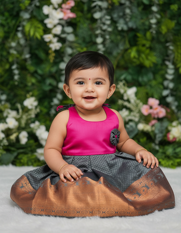 (Price: 300) 7 Month To 12 Month Baby Frock | Rope Type Design | Sri Thulir Tex (Batch-4)