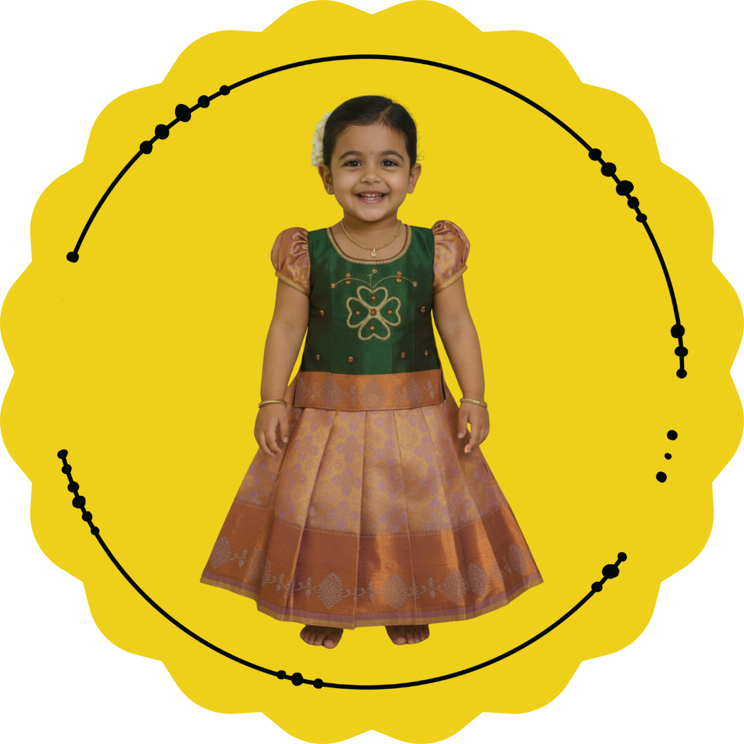 Emboss Pattu Pavadai