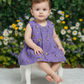 Purple muslin baby jabla frock with bee print and front open button design – Sri Thulir Tex
