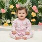 Muslin baby jabla full set for 1–2 year girls with pink butterfly print and button top – Sri Thulir Tex