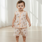 Muslin jabla shirt and shorts set with colorful ice cream print for babies aged 6 months to 1 year.