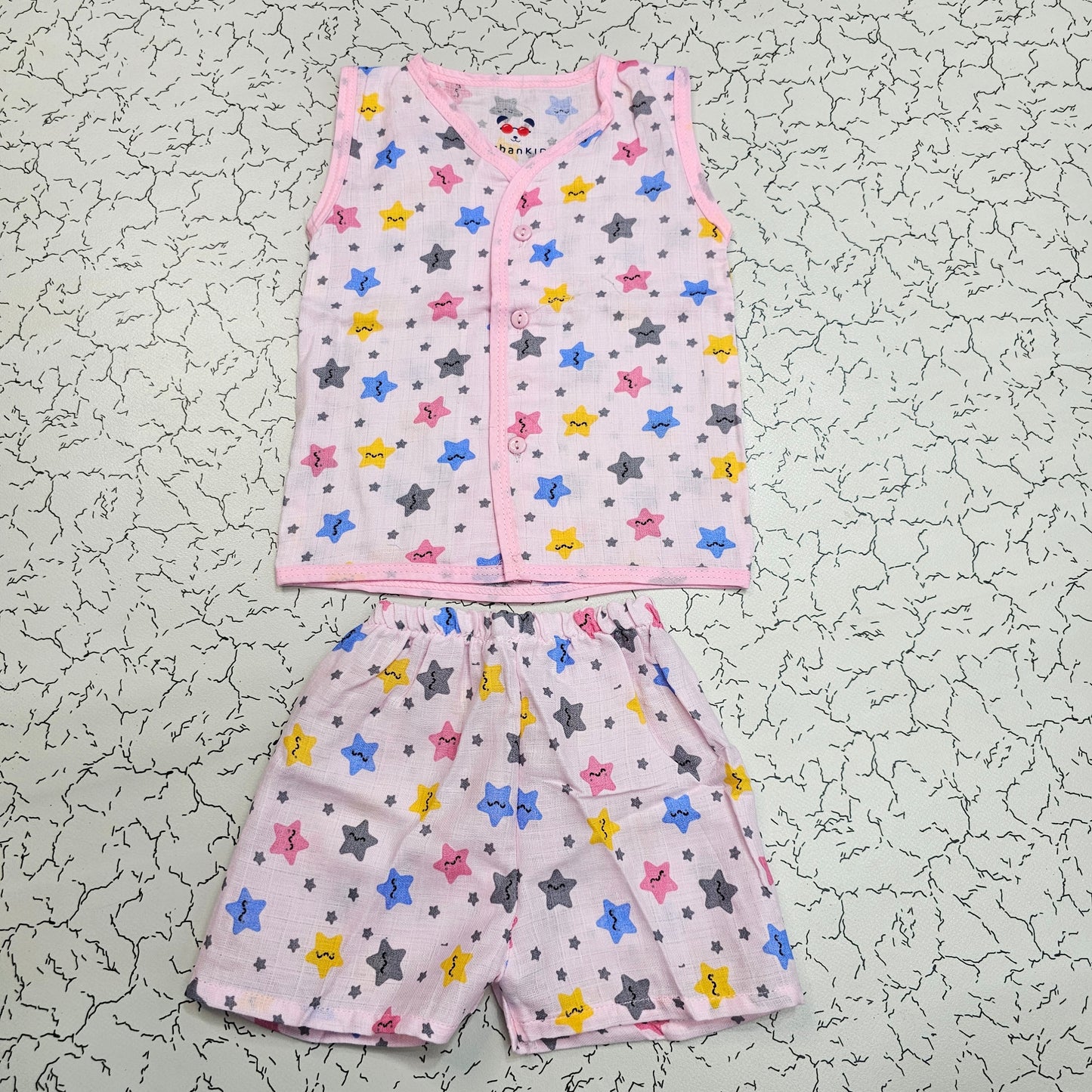 Baby Muslin Jabla Shirt & Shorts Set – Ice Cream Multi Printed | 6 Months to 1 Year | Sri Thulir Tex