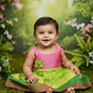 7 Month To 12 Month Baby Silk Frock Multi-Colour Border | Rope Type Design | Sri Thulir Tex (Batch-5)