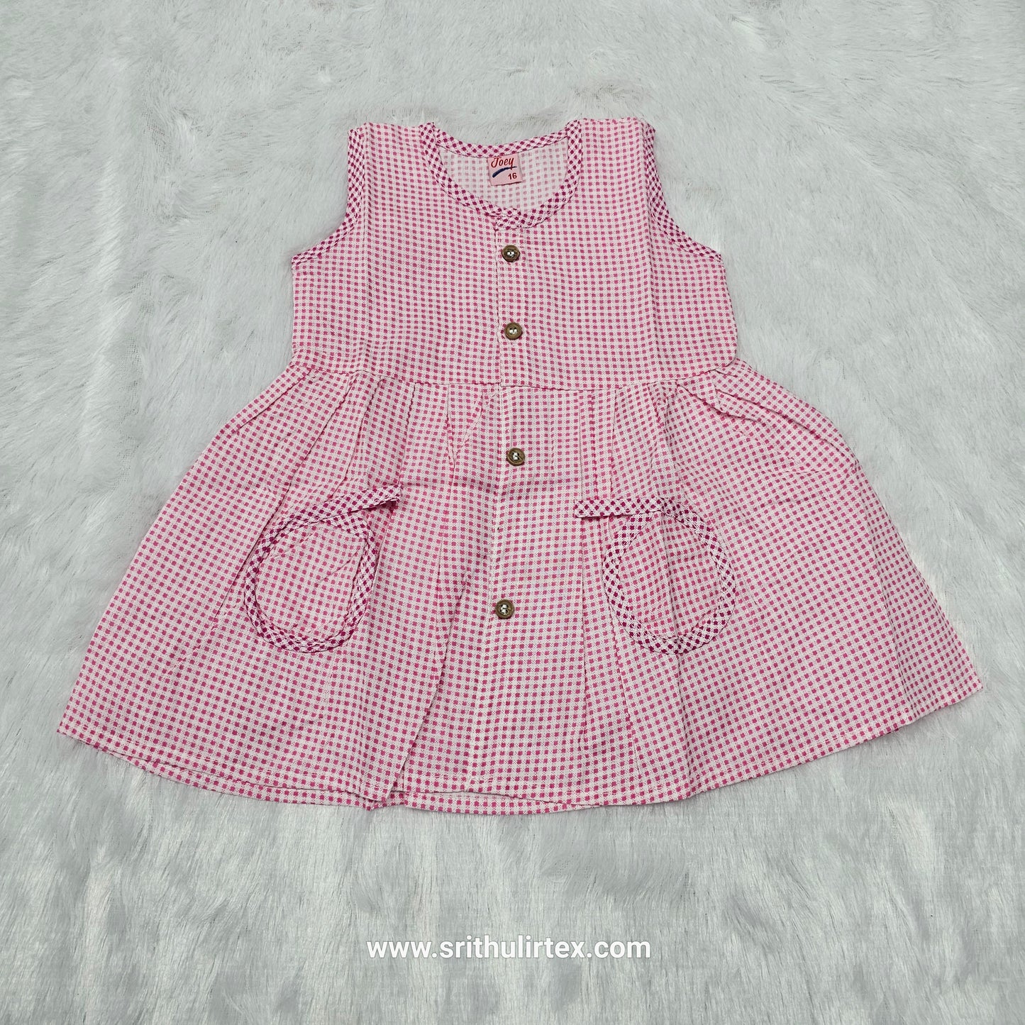 Cotton Button Type Baby Frock – Front Open | 3, 6 & 12 Months | Sri Thulir Tex