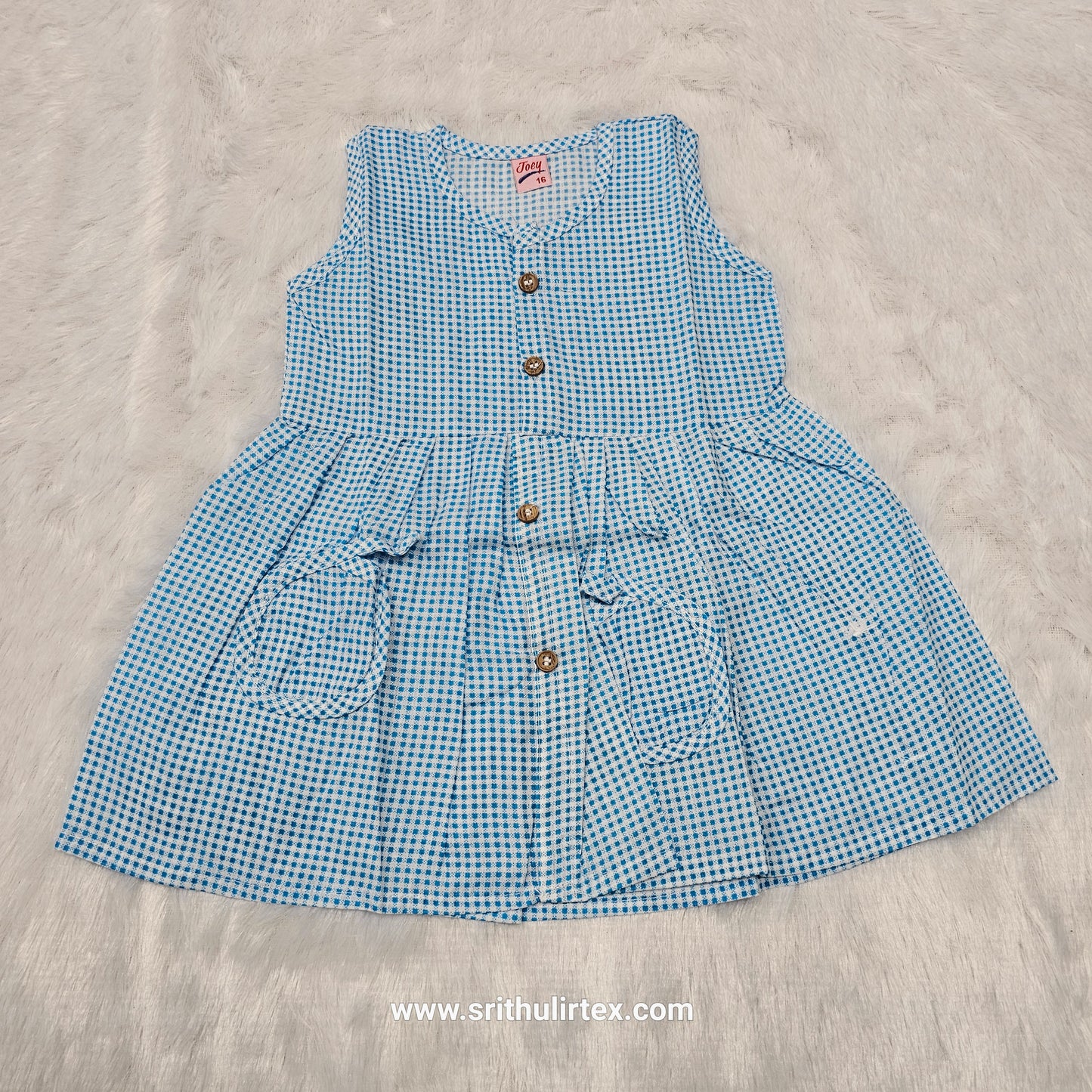 Cotton Button Type Baby Frock – Front Open | 3, 6 & 12 Months | Sri Thulir Tex