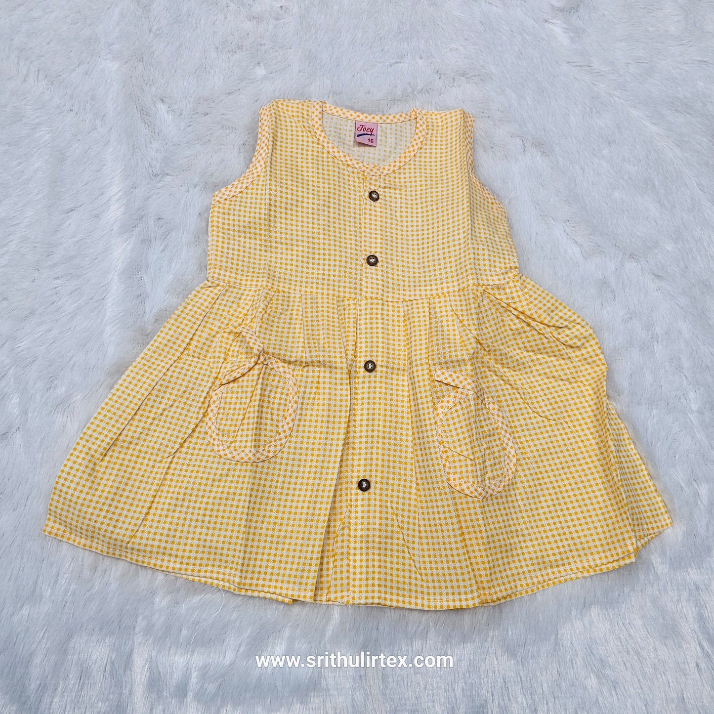 Cotton Button Type Baby Frock – Front Open | 3, 6 & 12 Months | Sri Thulir Tex