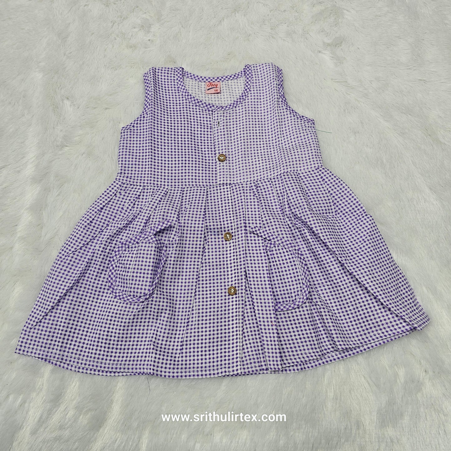 Cotton Button Type Baby Frock – Front Open | 3, 6 & 12 Months | Sri Thulir Tex