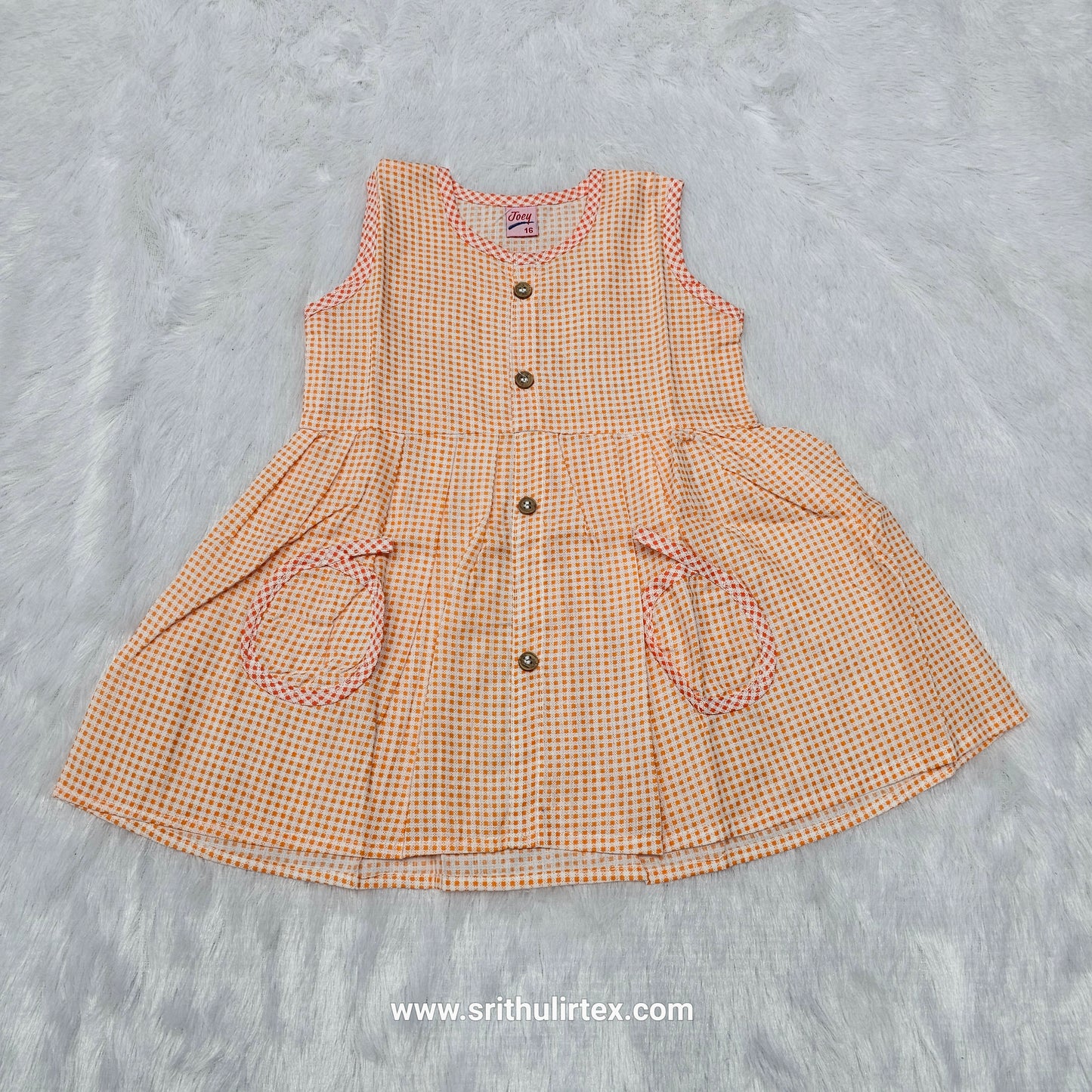 Cotton Button Type Baby Frock – Front Open | 3, 6 & 12 Months | Sri Thulir Tex