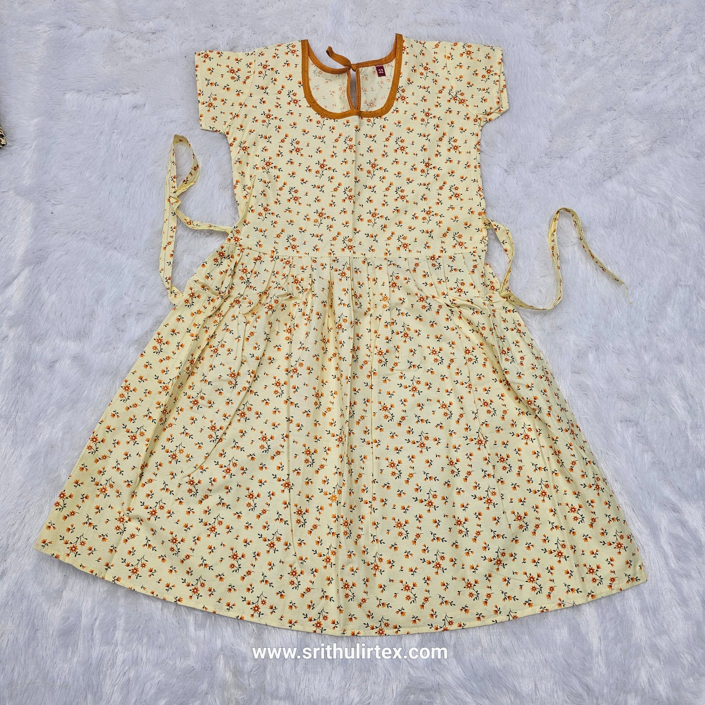 Cotton Printed Baby Frock – Back Rope Type |  6 to 9 Years baby | Sri Thulir Tex