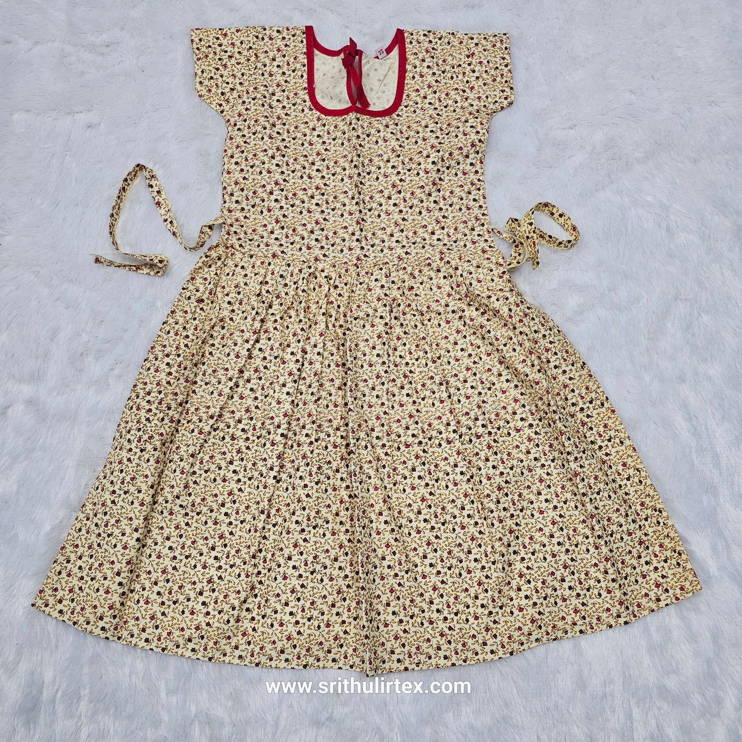 Cotton Printed Baby Frock – Back Rope Type |  6 to 9 Years baby | Sri Thulir Tex