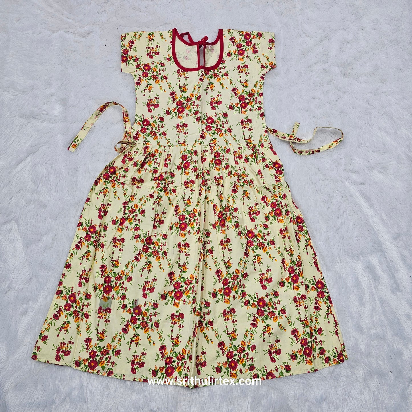 Cotton Printed Baby Frock – Back Rope Type |  6 to 9 Years baby | Sri Thulir Tex