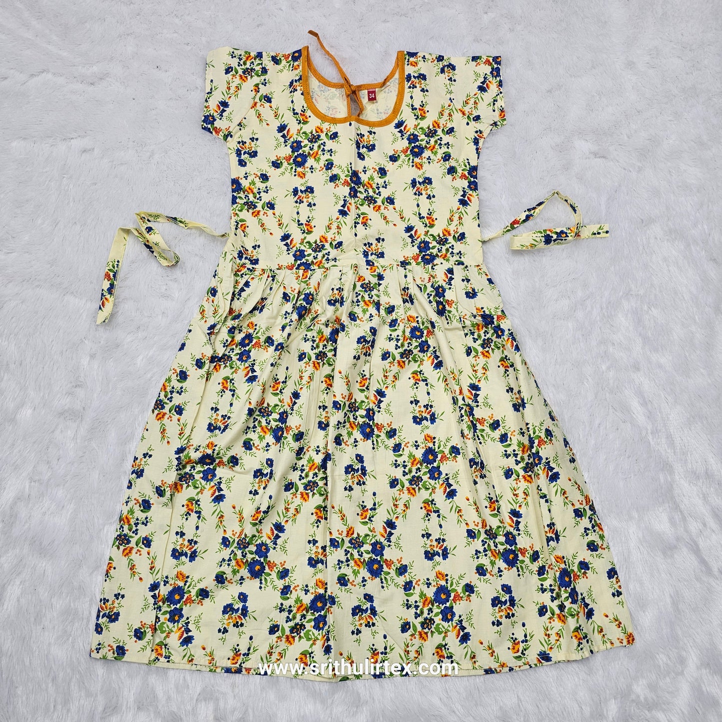 Cotton Printed Baby Frock – Back Rope Type |  6 to 9 Years baby | Sri Thulir Tex