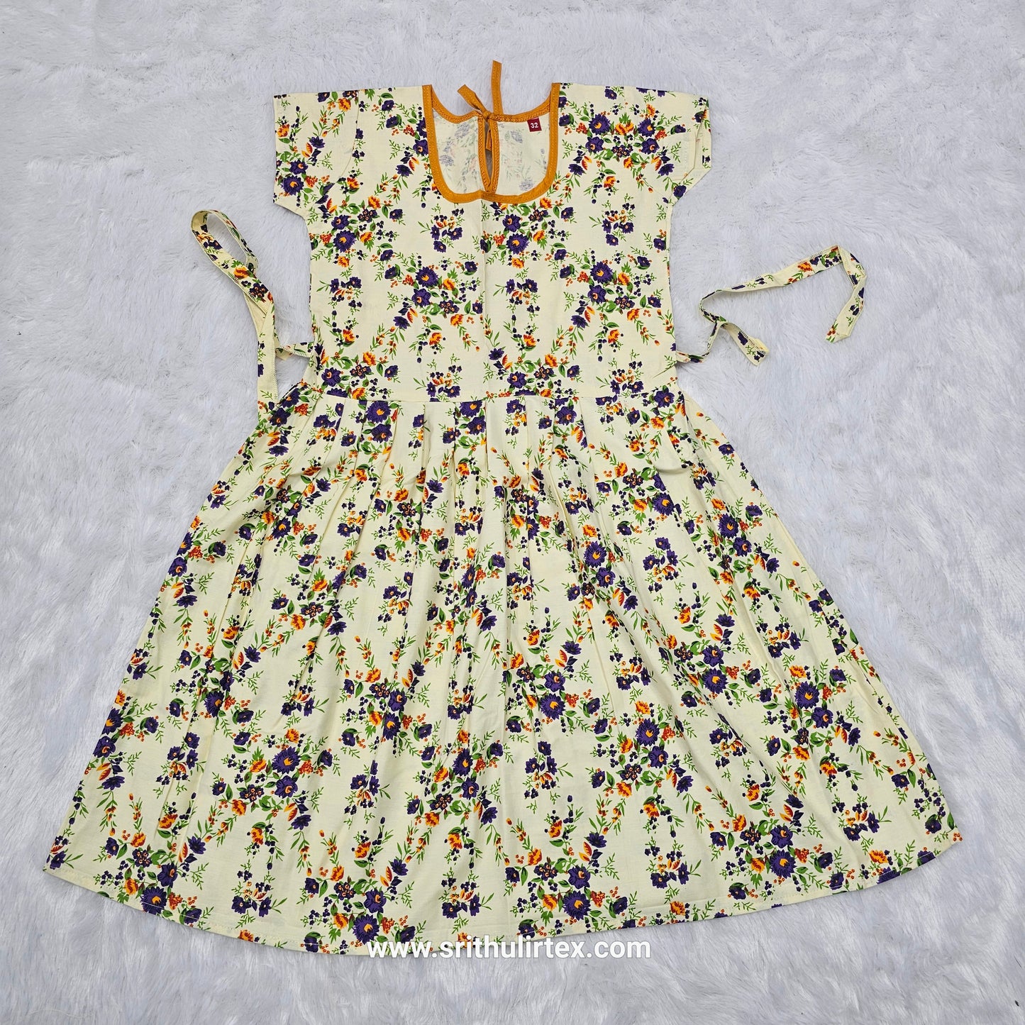 Cotton Printed Baby Frock – Back Rope Type |  6 to 9 Years baby | Sri Thulir Tex