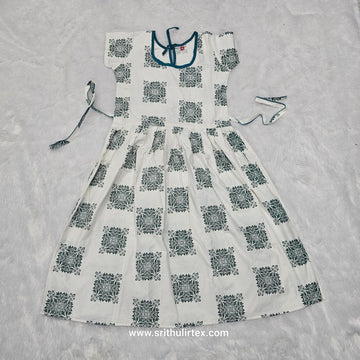 Cotton Printed Baby Frock – Back Rope Type |  6 to 9 Years baby | Sri Thulir Tex