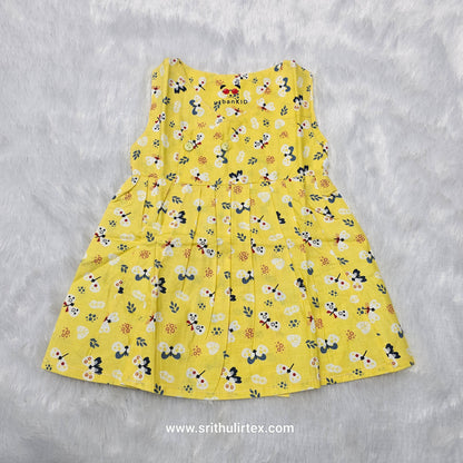 Cotton Printed Baby Frock – Front Open Button Type | New Born to 6 Months | Sri Thulir Tex
