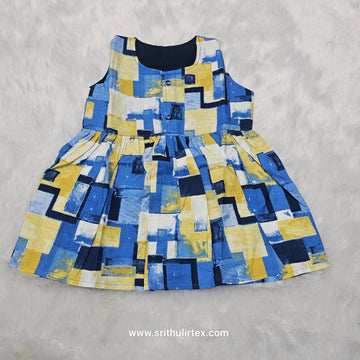 Cotton Printed Baby Frock – Front Open Button Type |  6 Month to 2 Years | Sri Thulir Tex