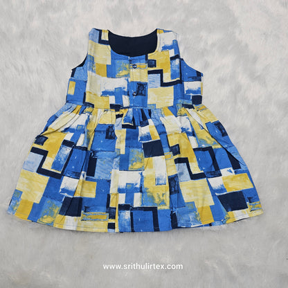 Cotton Printed Baby Frock – Front Open Button Type |  6 Month to 2 Years | Sri Thulir Tex