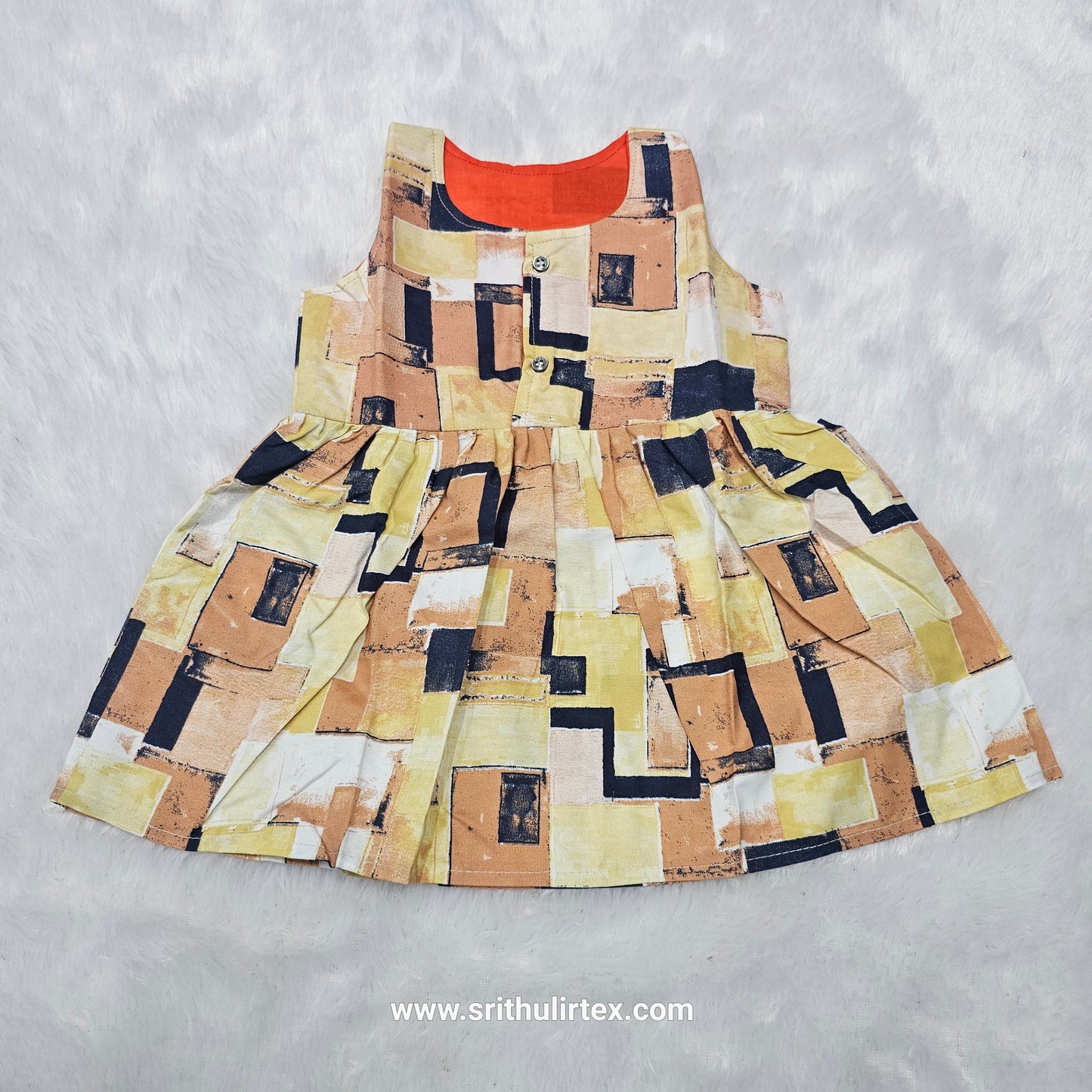 Cotton Printed Baby Frock – Front Open Button Type |  6 Month to 2 Years | Sri Thulir Tex