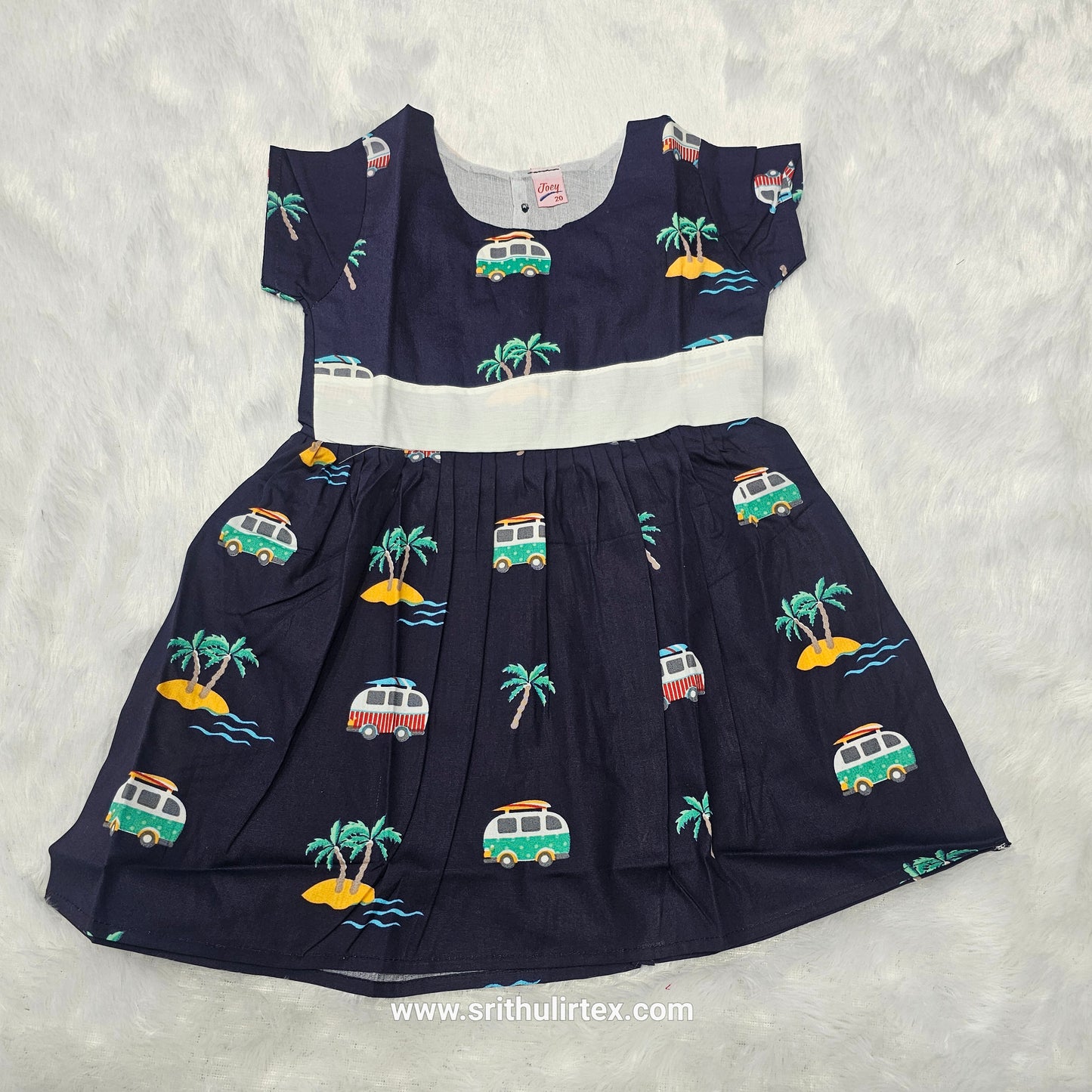 Fancy Cotton Printed Baby Frock – Back Open Button Type | 6 Months to 2 Years | Sri Thulir Tex