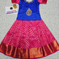 Kids pattu pavadai with blue semi silk top and pink bridal silk skirt – Sri Thulir Tex