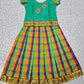 Kids green top with traditional Palum Palam checked skirt pattu pavadai – Sri Thulir Tex
