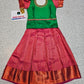 Kids Green and Pink Pattu Pavadai Set with Semi Silk Top and Bridal Silk Skirt – Traditional South Indian Dress