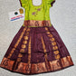 Kids green top and maroon emboss skirt pattu pavadai set – Sri Thulir Tex