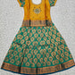 Kids pattu pavadai set with mustard yellow top and green bridal silk skirt – Sri Thulir Tex