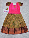 Kids Pattu Pavadai Set with Pink Semi Silk Top and Green Bridal Silk Skirt – Sri Thulir Tex