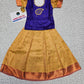 Kids Purple and Mustard Pattu Pavadai Set – Semi Silk Top and Bridal Silk Skirt with Stone Work
