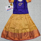 Kids Purple and Mustard Pattu Pavadai Set with Semi Silk Top and Bridal Silk Skirt – Traditional South Indian Dress