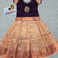 Kids pattu pavadai with purple top and peach bridal silk skirt – Sri Thulir Tex