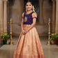 Kids pattu pavadai with purple top and peach bridal silk skirt – Sri Thulir Tex