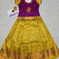 Kids pattu pavadai set with purple top and yellow bridal silk skirt by Sri Thulir Tex