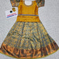 Kids Yellow and Blue Pattu Pavadai Set with Semi Silk Top and Bridal Silk Skirt – Traditional South Indian Dress