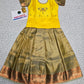 Kids yellow top and gold silk pattu pavadai set from Sri Thulir Tex