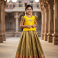 Kids yellow top and gold silk pattu pavadai set from Sri Thulir Tex