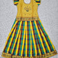 Kids yellow top with brown teal yellow Palum Palam checked pattu pavadai set – Sri Thulir Tex