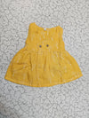 Yellow muslin jabla frock with white print and front buttons for newborns – Sri Thulir Tex