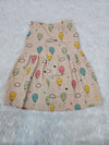 Cream muslin baby jabla frock with colorful balloon print and front open button design – Sri Thulir Tex
