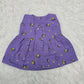 Purple muslin baby jabla frock with bee print and front open button design – Sri Thulir Tex