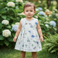 White muslin baby jabla frock with cute dinosaur print and front open button style – Sri Thulir Tex