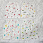 New born baby button jabla set in soft white cotton with multi printed designs – pack of 4 by Sri Thulir Tex