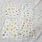 New born baby button jabla set in soft white cotton with multi printed designs – pack of 4 by Sri Thulir Tex